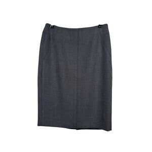 LOFT Pencil Skirt Womens 00 Gray Lined Back Vent Center Seam NWT